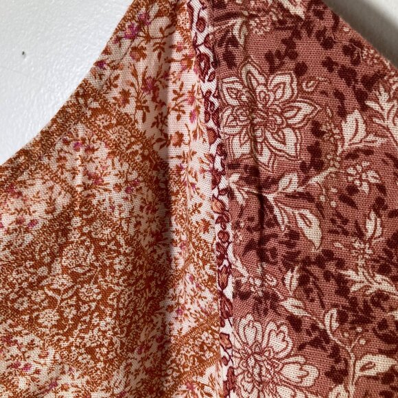 Womens American Eagle V Neck Boho Crop Top Mieux Ensemble L NWT Cotton Linen - Picture 4 of 9